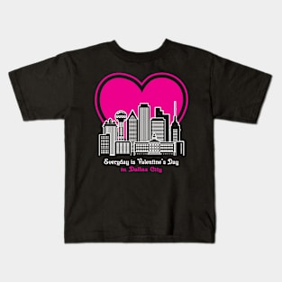 Valentine's Day in Dallas City Kids T-Shirt